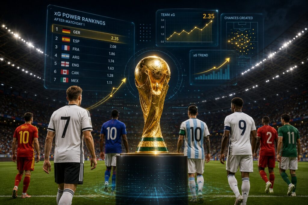 World Cup 2026 xG Power Rankings After Matchday 1